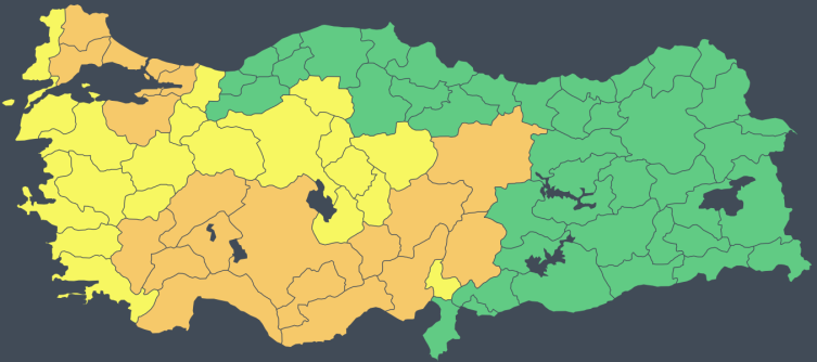 39 il için kuvvetli yağış ve fırtına uyarısı